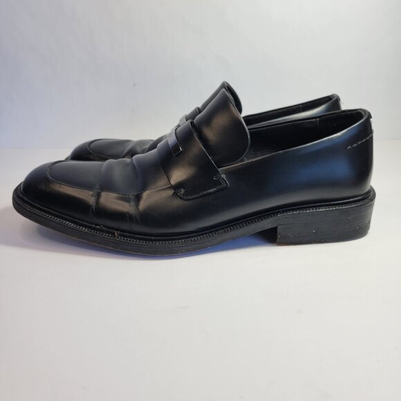 Gucci Men's Black Leather Square Toe Slip-On Loafer Dress Shoes Size 44E, US10.5 - Picture 9 of 12